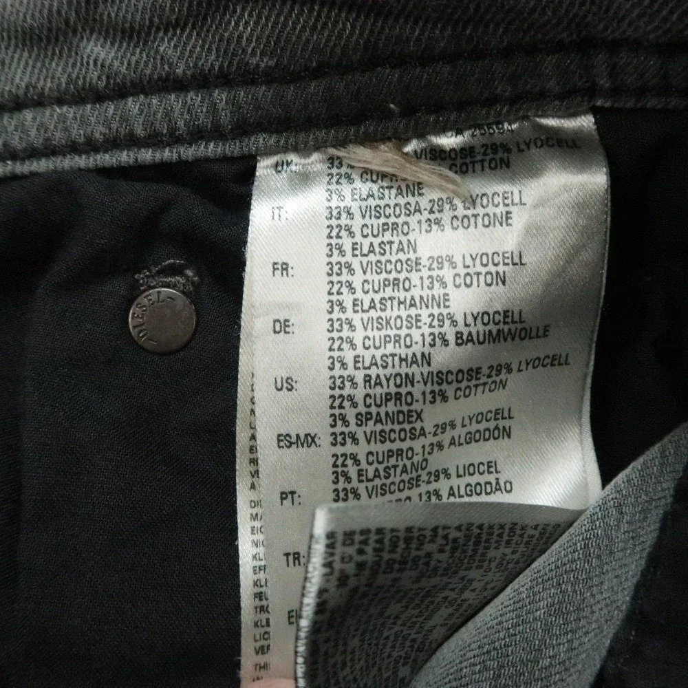 Diesel Jeans Mens 28x30 Gray Tepphar Slim Carrot Tapered Stretch 5 Pocket DNA